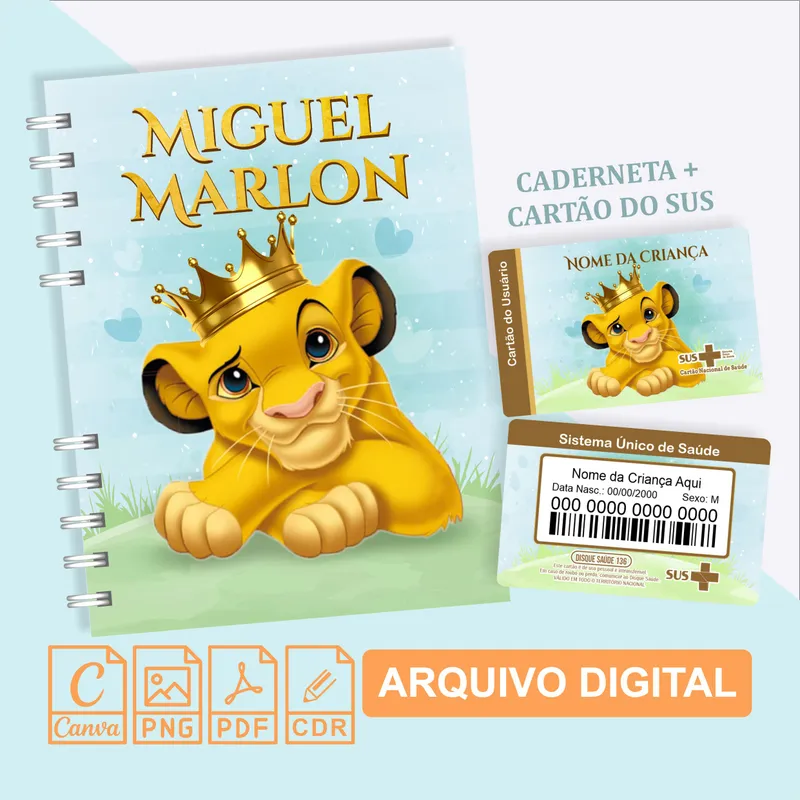 Caderneta de Saúde Simba O Rei Leão
